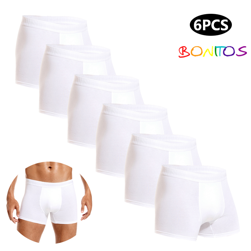 Boxer Brief Pack Cotton - 6 pièces blanc hommes culottes coton