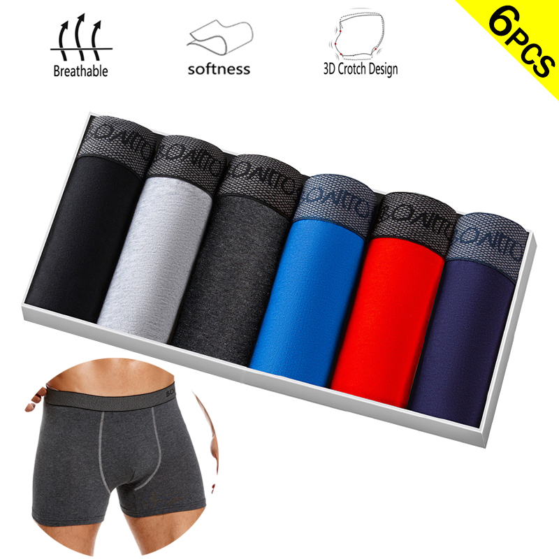 Boxer Brief Pack Cotton - 6 pièces/paquet Boxer slips couleur unie